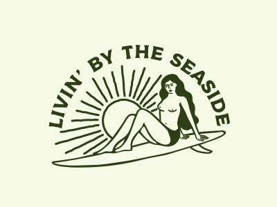 Seaside Co Tee. sea surfstyle apparel design t-shirt patch badge logo