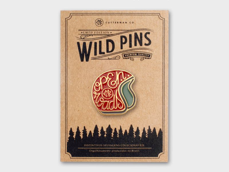 Packaging for Wild pins. badge enamelpins illustration lettering packaging patch