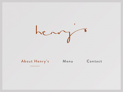 Henry's logo clean hand drawn logo restaurant script type