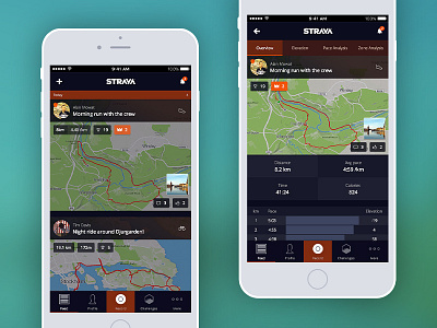 Strava redesign / refresh as a spring chicken app mock up re design sport strava