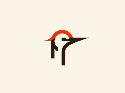 Geometric woodpecker logo