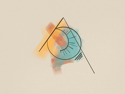 Mountain Eye Sun Moon blue design geometric illustration inspiration inspiration logo design symbol minimalism modern retro simple third eye yellow