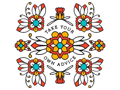 Take Your Own Advice bold design illustration ipad mandala mandala design procreate tattoo typography vector