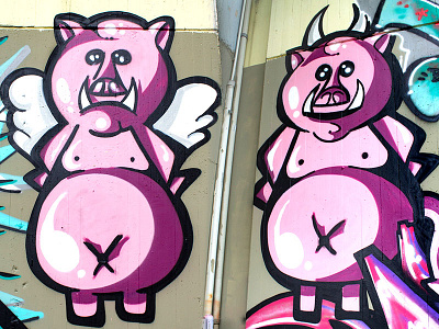 Pig Style aerosolart graffiti piece pig puppet spray spraycanart streetart