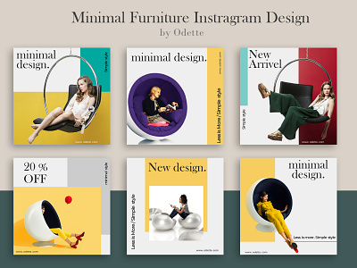 Minimal Furniture Instagram Design design graphic design instagram minimal socialmedie template