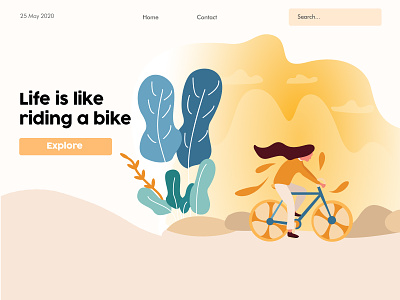 Riding a bike, Vector Illustration art design icon illustration illustrator ui ux vector web website