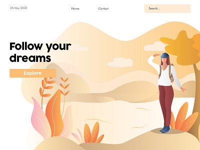 Follow your dreams, Vector Illustration app design flat illustration minimal ui ux vector web website