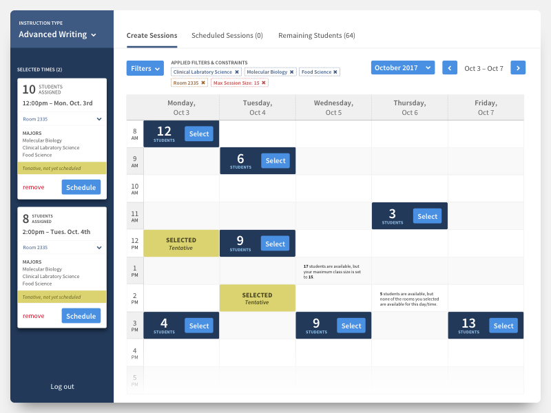 Library Instruction Dashboard by Ben Crabtree on Dribbble