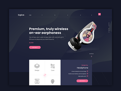Expice Headphone | Website Design Concept ecommerce flat minimal uiux web