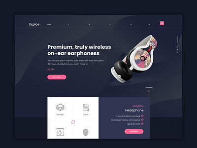 Expice Headphone | Website Design Concept