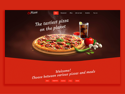 CePizza Landing Page clean design design modern pizza pizza delivery restaurant uiuxdesign webdesign