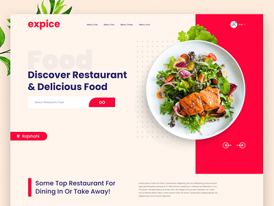 Expice Restaurant Landing Page