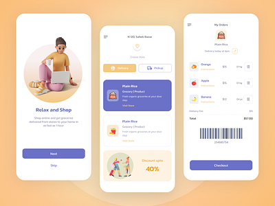 Grocery Shop App Design | e-commerce