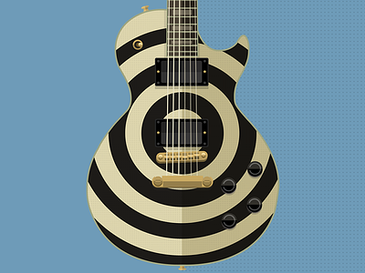 Gibson Les Paul Bullseye Zakk Wylde bullseye flat gibson guitar illustration music photoshop vector zakk wylde