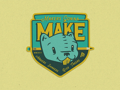 Makewell Sticker Design animal beaver cute illustration pencil wood chuck