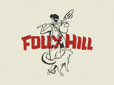 Follyhill dog farm farmer logo mistake retro retro design retro logo