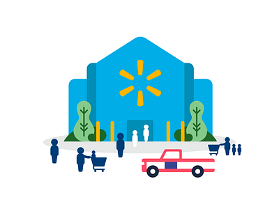 Simple Walmart crowd icon illustration