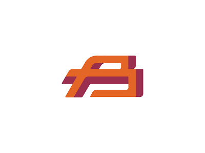 B Logo Design b magenta orange rebound