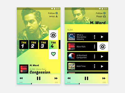 Albums and Player UI artist music music app music player player ui