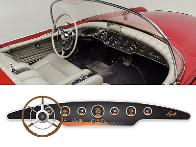 Plymouth's 1954 Belmont Dashboard car classic dashboard gauges interface plymouth screen touchscreen ui