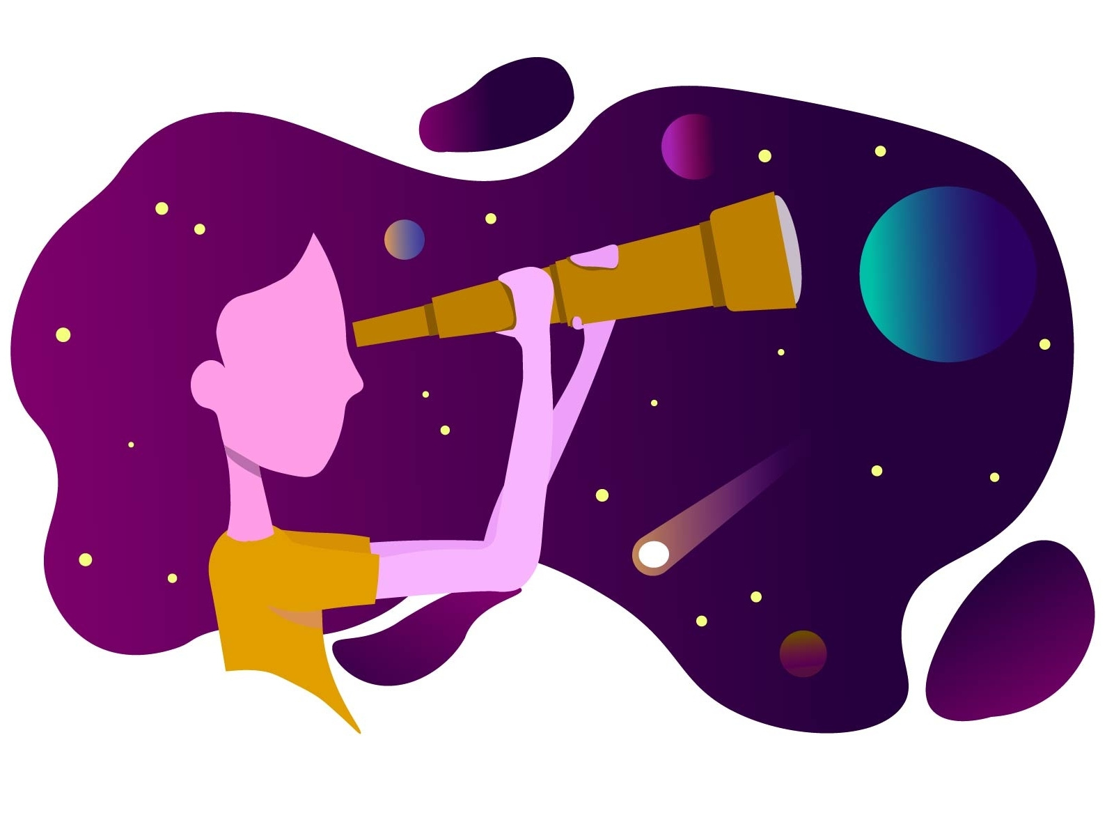 Девушка с телескопом by Svetlana on Dribbble