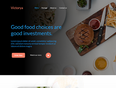 Food Website design ui ux web
