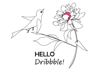 Black & white scene bird desire hello dribbble! illust illustration pion