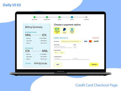 DailyUI 02 - Credit Card Checkout airline credit card checkout dailyui figma photoshop web design website