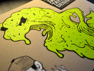 Mint Chip Monster ice cream illustration ink jason taylor mint chocolate chip monster screenprint