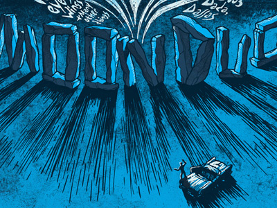 One night during a long drive... eyes wings many other things gigposter jason taylor moon duo parade of flesh psychic ills screenprint stonehenge thunderbird true widow