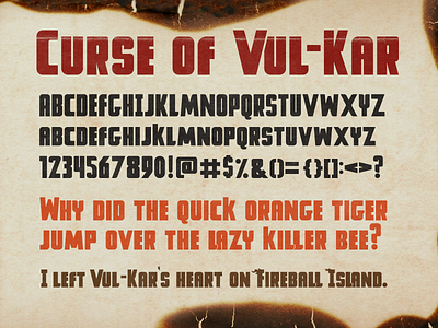 Curse Of Vul Kar Font custom type fireball fireball island font free graphic design island typeface typography typography design