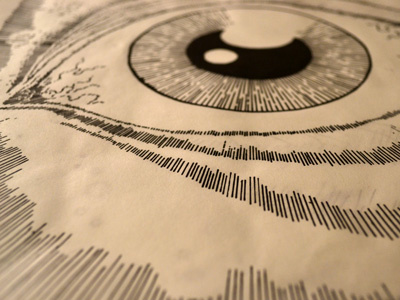 Eyelinwork eye gigposter inking jason taylor line drawing linework mission of burma pen poster screenprint