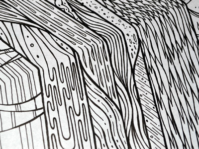 inked patternfall all those ships gigposter ink jason taylor pattern pen poster screenprint waterfall