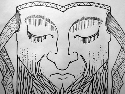 Bearded Meditation final ink beard gigposter ink jason taylor man menomena patterns pen screenprint