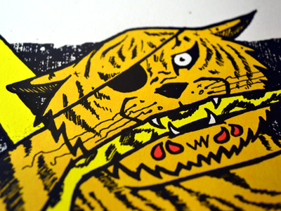 Jeff the Brotherhood final print cat gigposter jason taylor kitty leopard process screenprint tiger