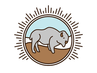 Bison Time badge bison buffalo emblem oklahoma symbol