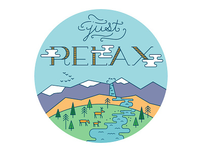 Just Relax illustration nature relax type typography