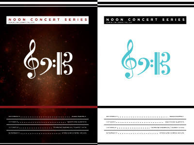 Noon Concert 2011 options. concert design graphic music noon poster schedule staff vector