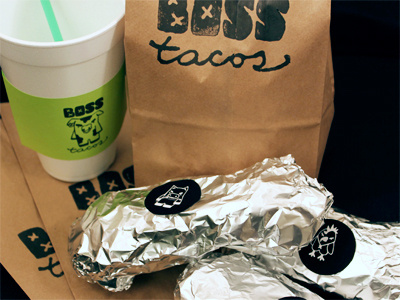 Boss Tacos' Collateral branding food graphic green promotional stand standards street art taco taco stand