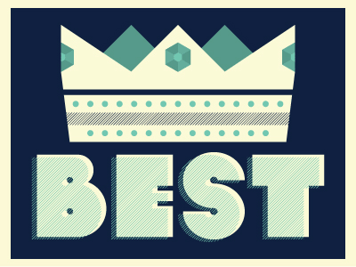 The Best best blue color crown red typography