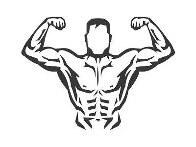 Athletic body art badge bodybuilder brand branding design draw emblem fitness graphic gym logo man minimal muscular print sketch sport vector vintage