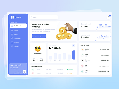 Finance Dashboard Design – Cryptocurrency Wallet