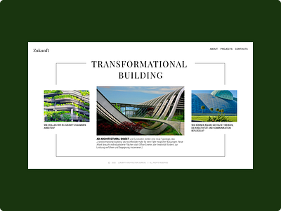 Transformational Bulding architecture design minimal ui ux web website