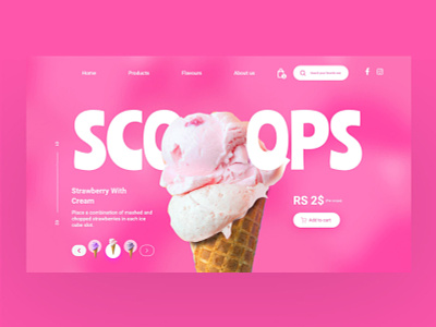 Ice cream webdesign art design dribbble header icecream uiinspiration uxui webdesign