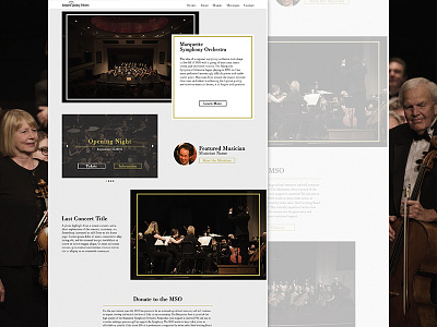 Marquette Symphony Orchestra clean web design website