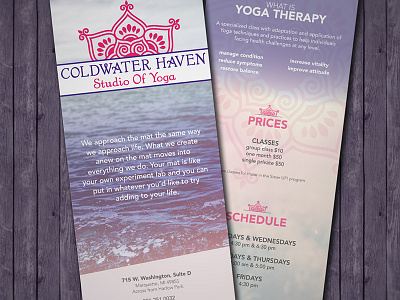 Coldwater Haven Rack Card graphics print rack card typography