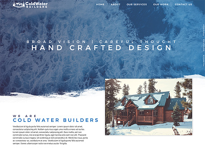 ColdWater Builders Hero blue bold broken grid painted website