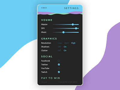 Daily UI: Settings dailyui dailyui007 settings ui