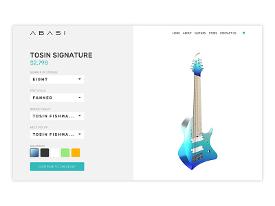 Daily UI: E-Commerce Shop Single Item dailyui dailyui012 ecommerce guitar shop ui website