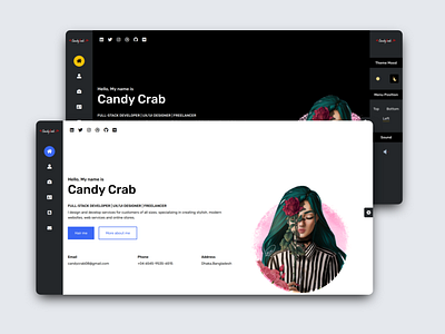 Portfulio home page candycrab css animation design html template javascript portfolio psd to html reactjs ui web webdesign